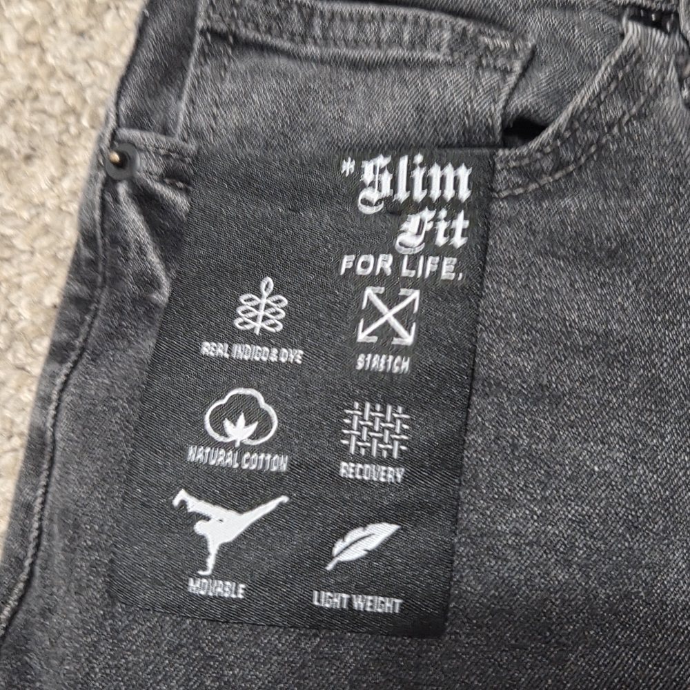 Palm Sundae Black Faded Jeans Slim Fit MENS 30" x 28.5" - Picture 3 of 8